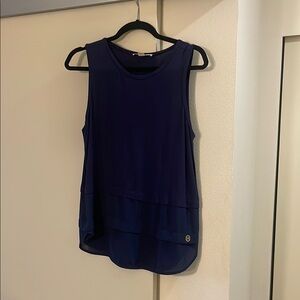 Navy Blue Sleeveless Layered Top